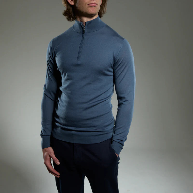 Malenzo Amalfi Steel Blue 1/4 Zip