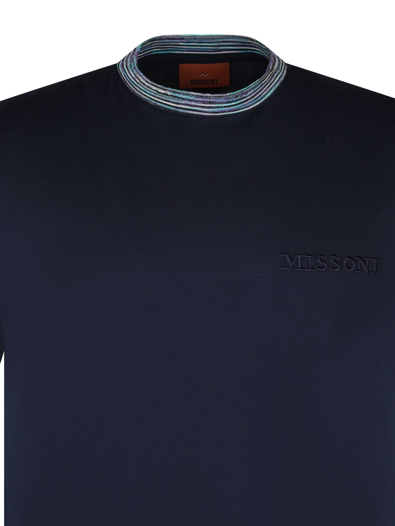 Load image into Gallery viewer, Missoni Contrast Collar T Shirt Navy
