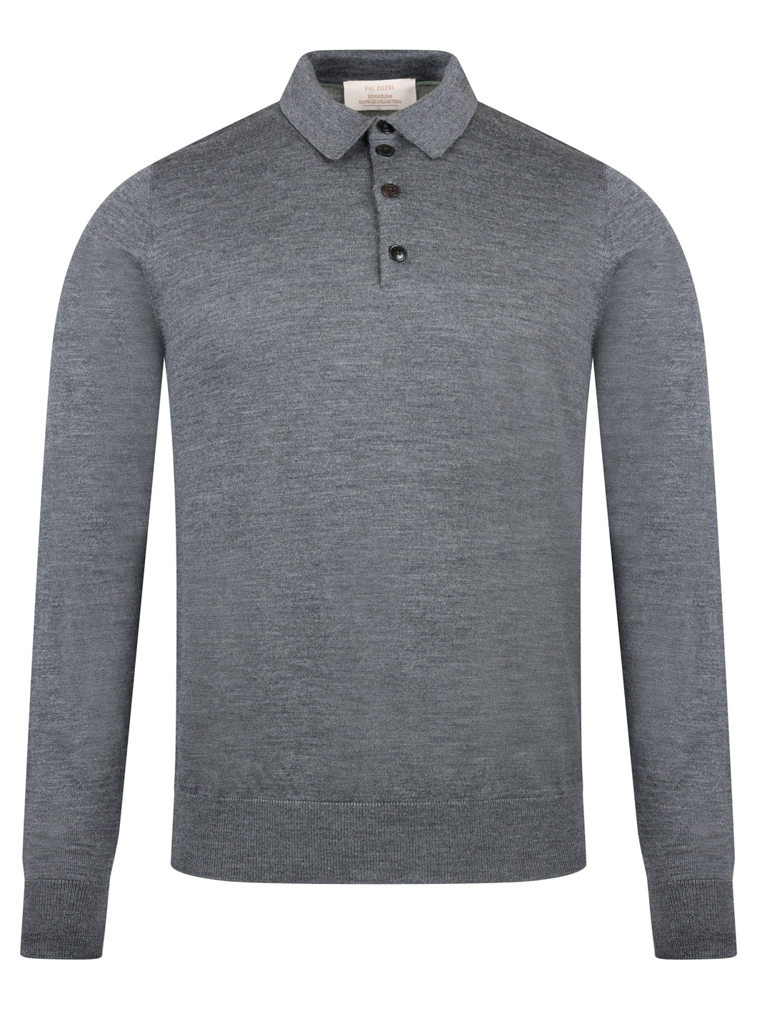 Pal Zileri L/S Polo Knit Charcoal