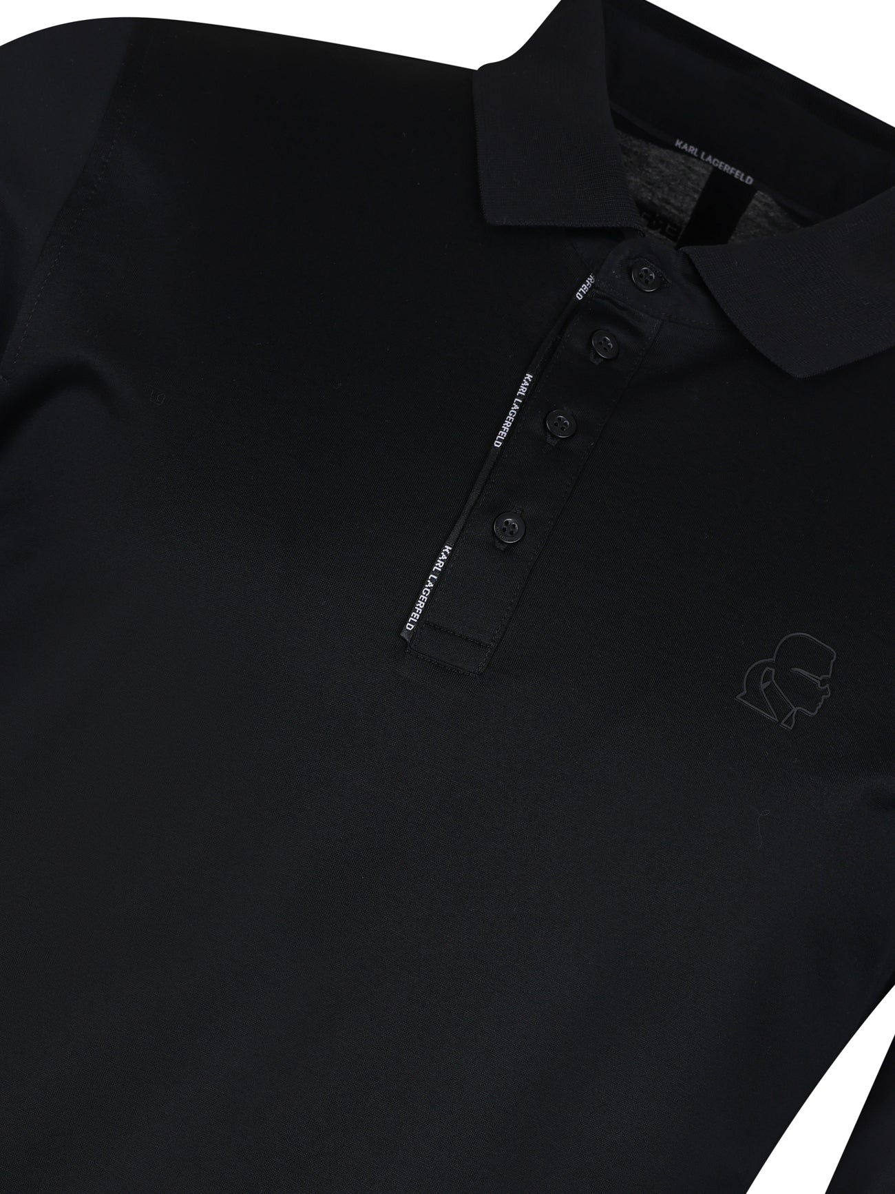 Load image into Gallery viewer, Lagerfeld Rubber Logo Polo Black
