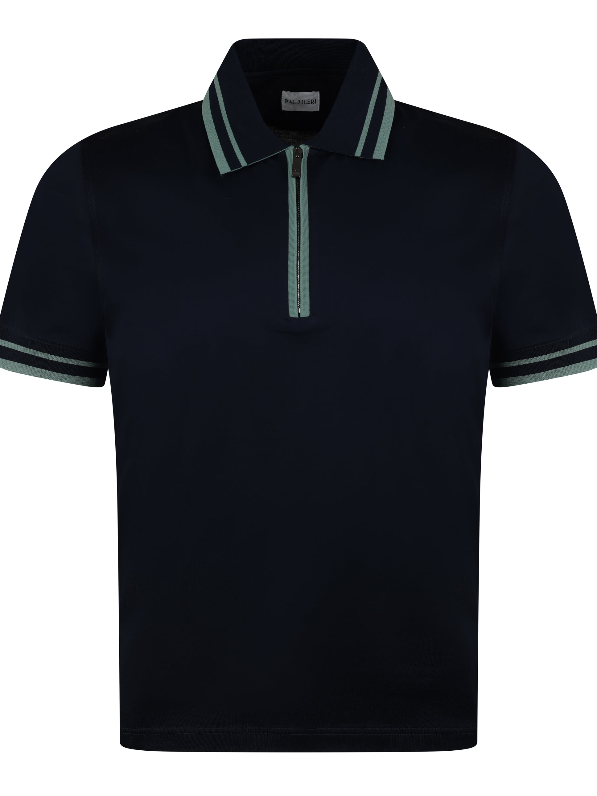 Load image into Gallery viewer, Pal Zileri Mercerised Zip Polo Navy
