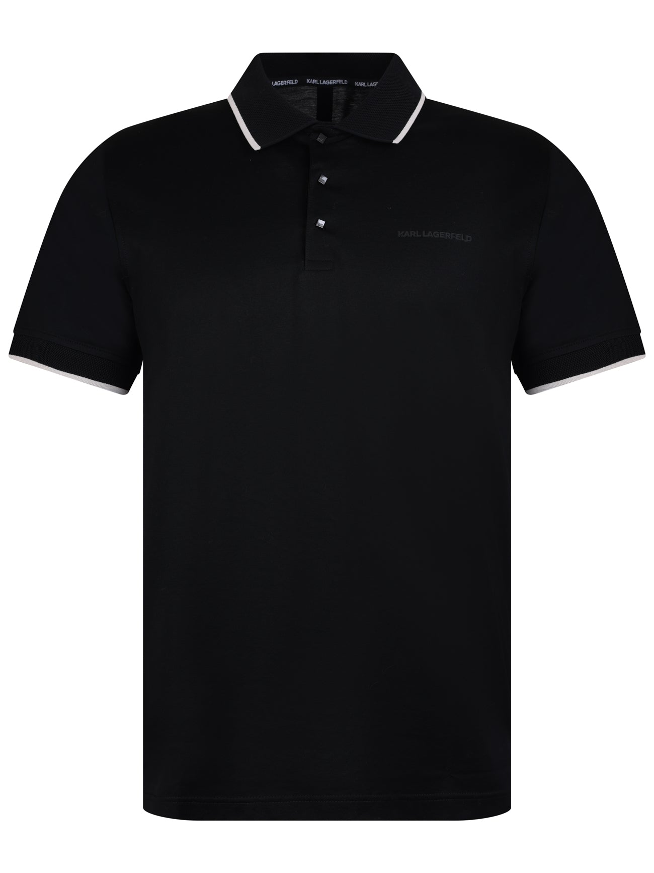 Load image into Gallery viewer, Lagerfeld Tipped Polo Black
