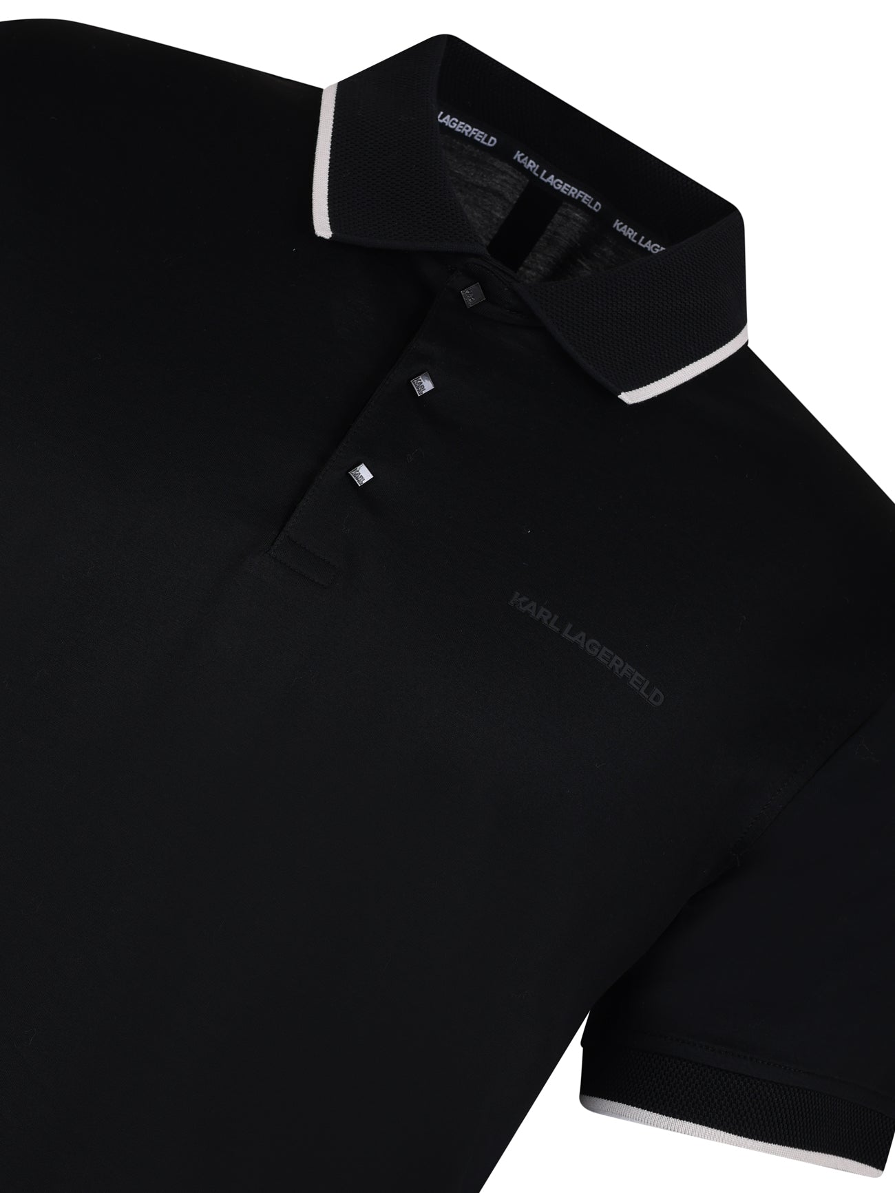 Load image into Gallery viewer, Lagerfeld Tipped Polo Black
