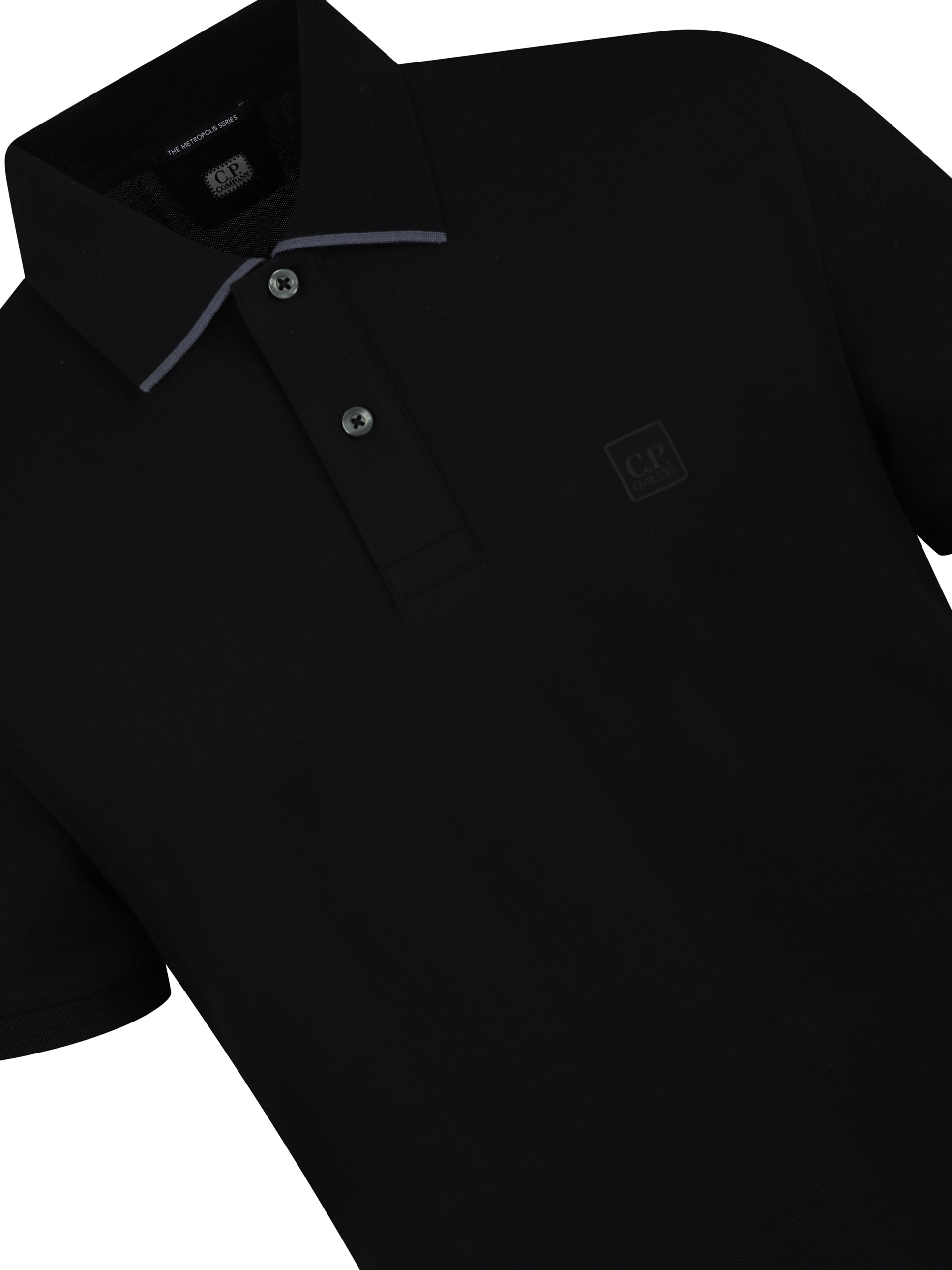 Load image into Gallery viewer, CP Company Rubber Logo Polo Black
