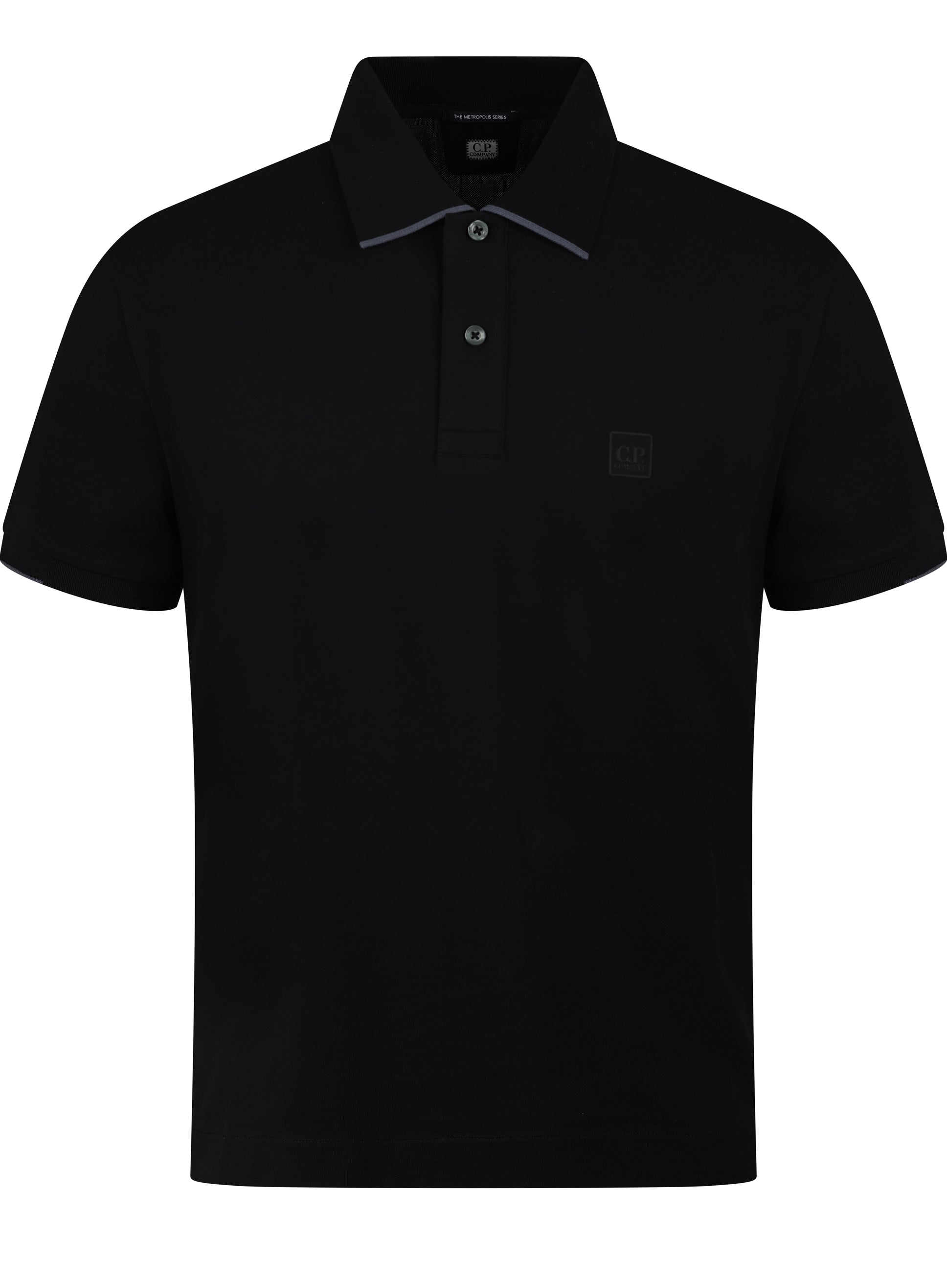 Load image into Gallery viewer, CP Company Rubber Logo Polo Black
