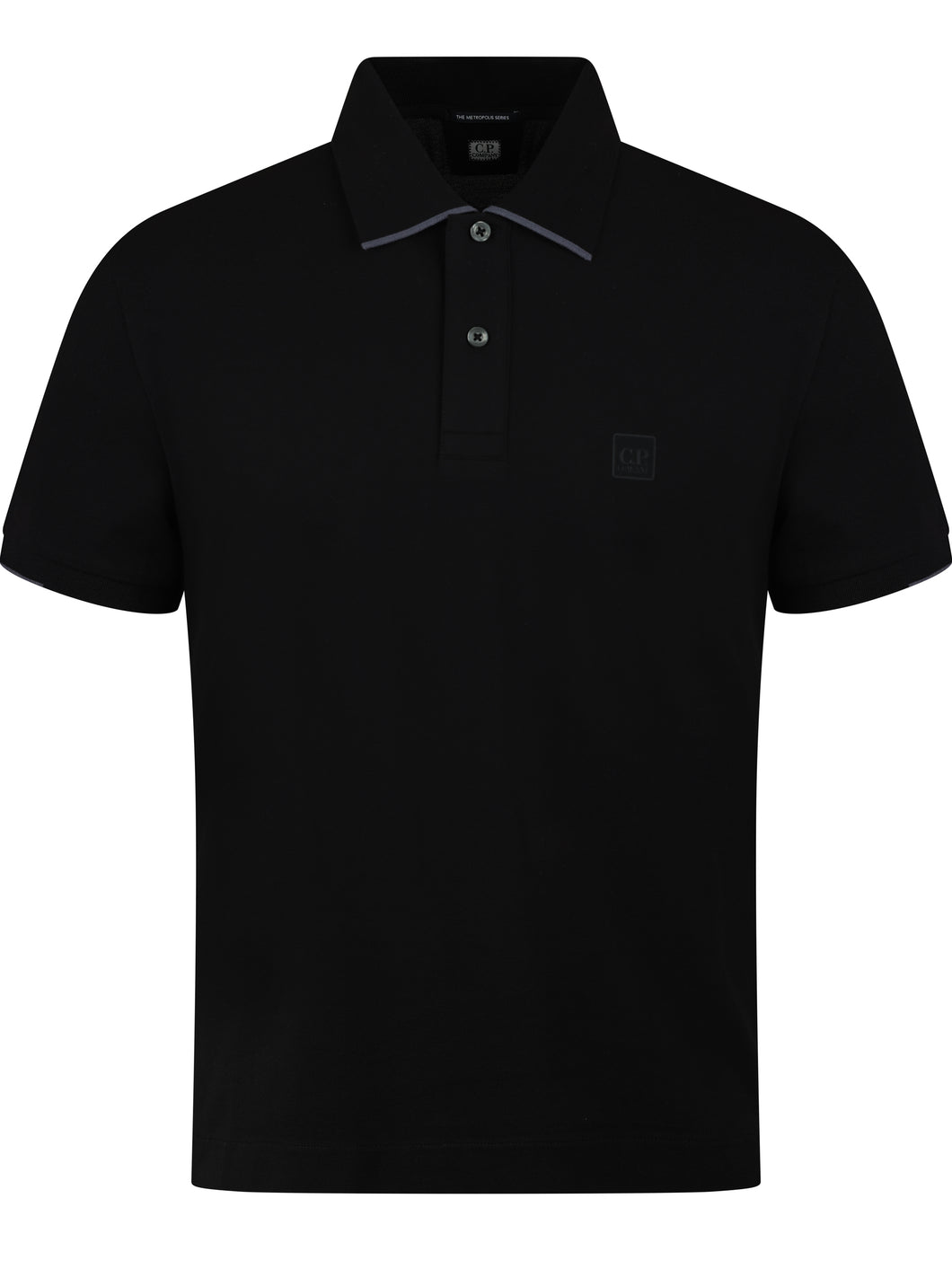 CP Company Rubber Logo Polo Black