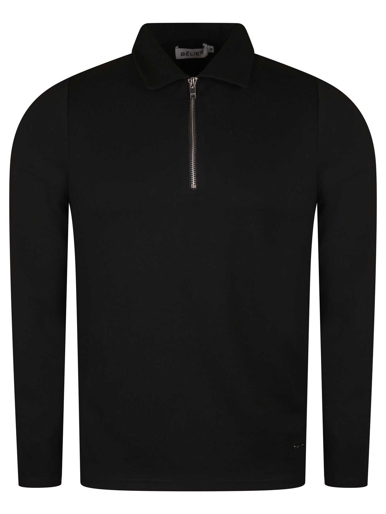 Load image into Gallery viewer, Belier Premium Zip L/S Polo Black
