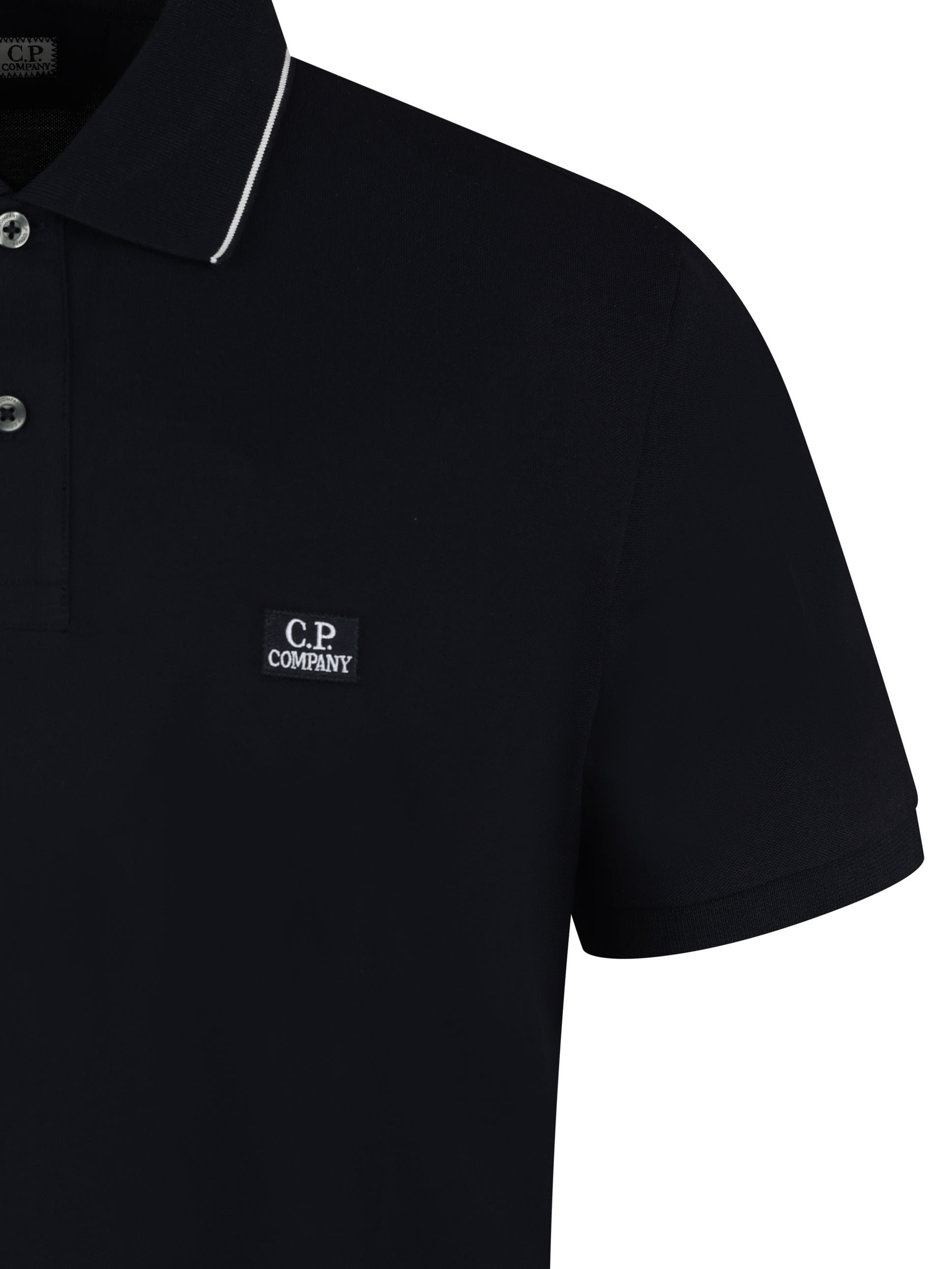 Load image into Gallery viewer, CP Company Logo Patch Polo Navy
