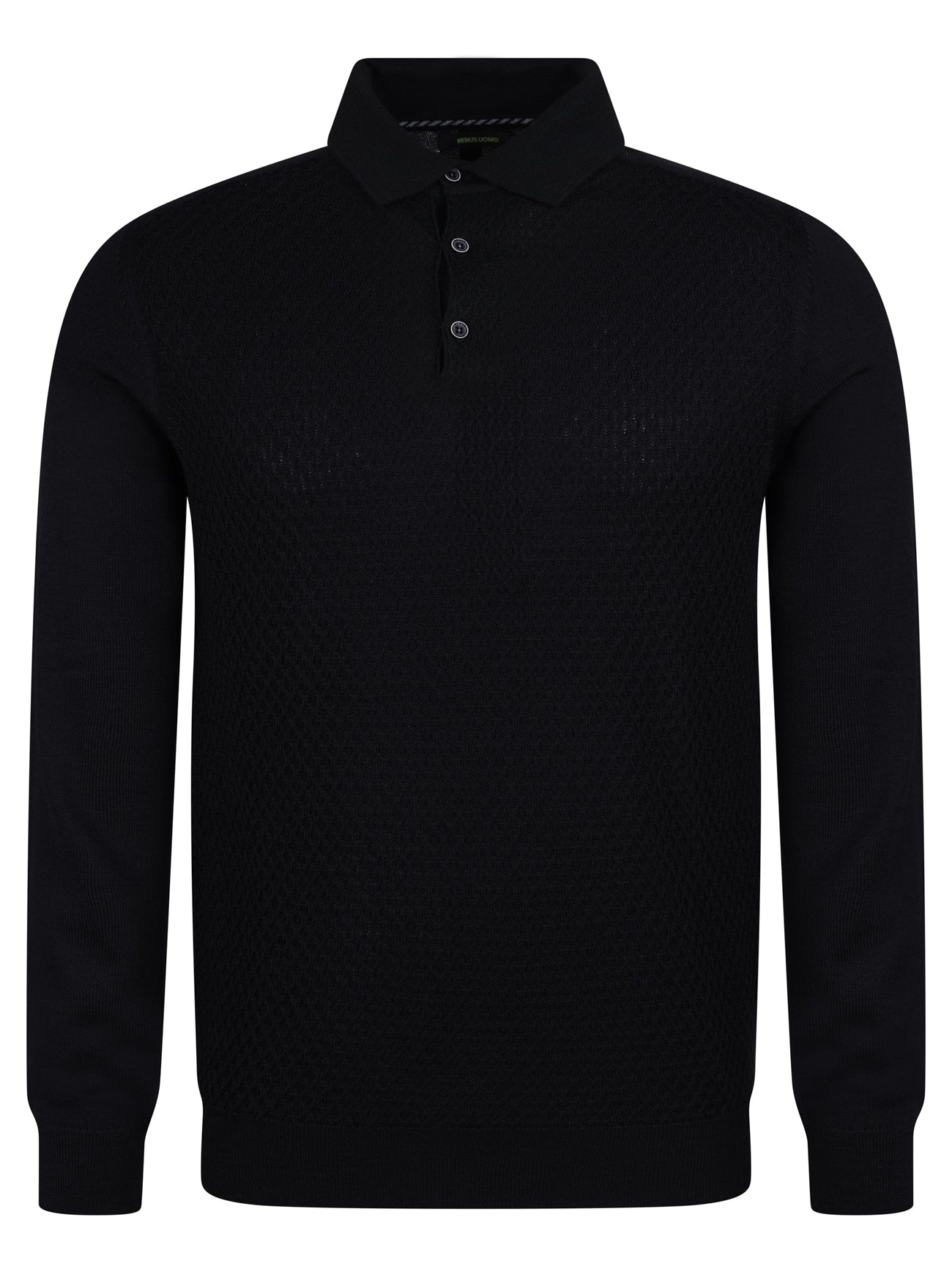 Load image into Gallery viewer, Remus Diamond Polo Knit Black
