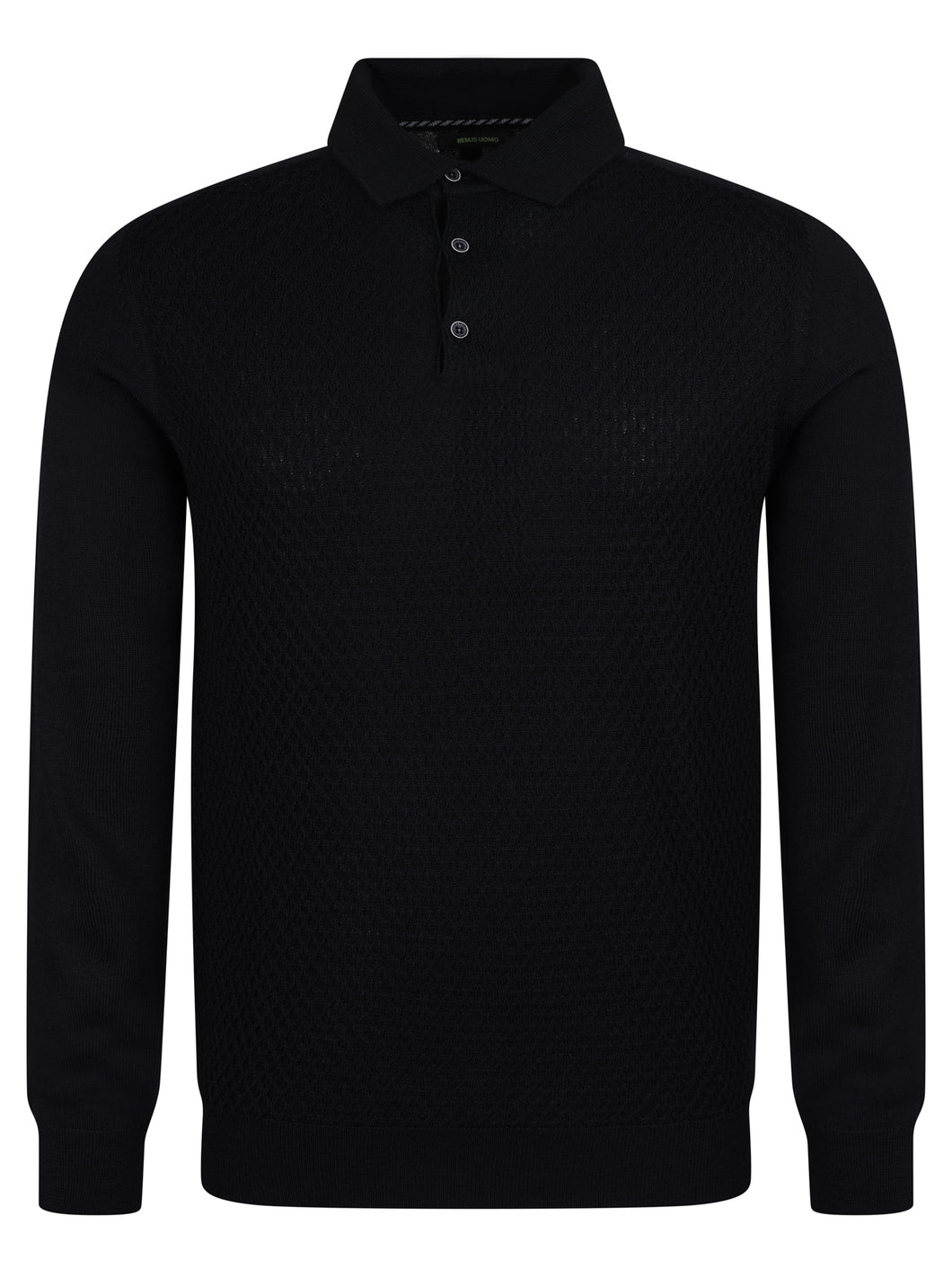 Remus Diamond Polo Knit Black