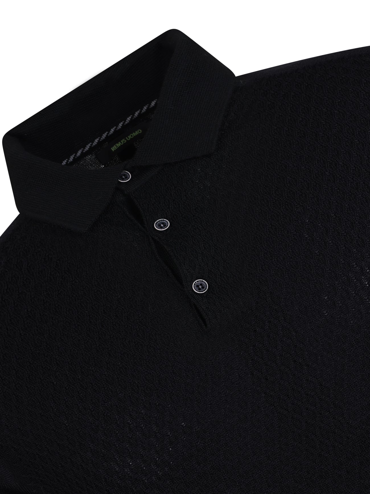 Load image into Gallery viewer, Remus Diamond Polo Knit Black
