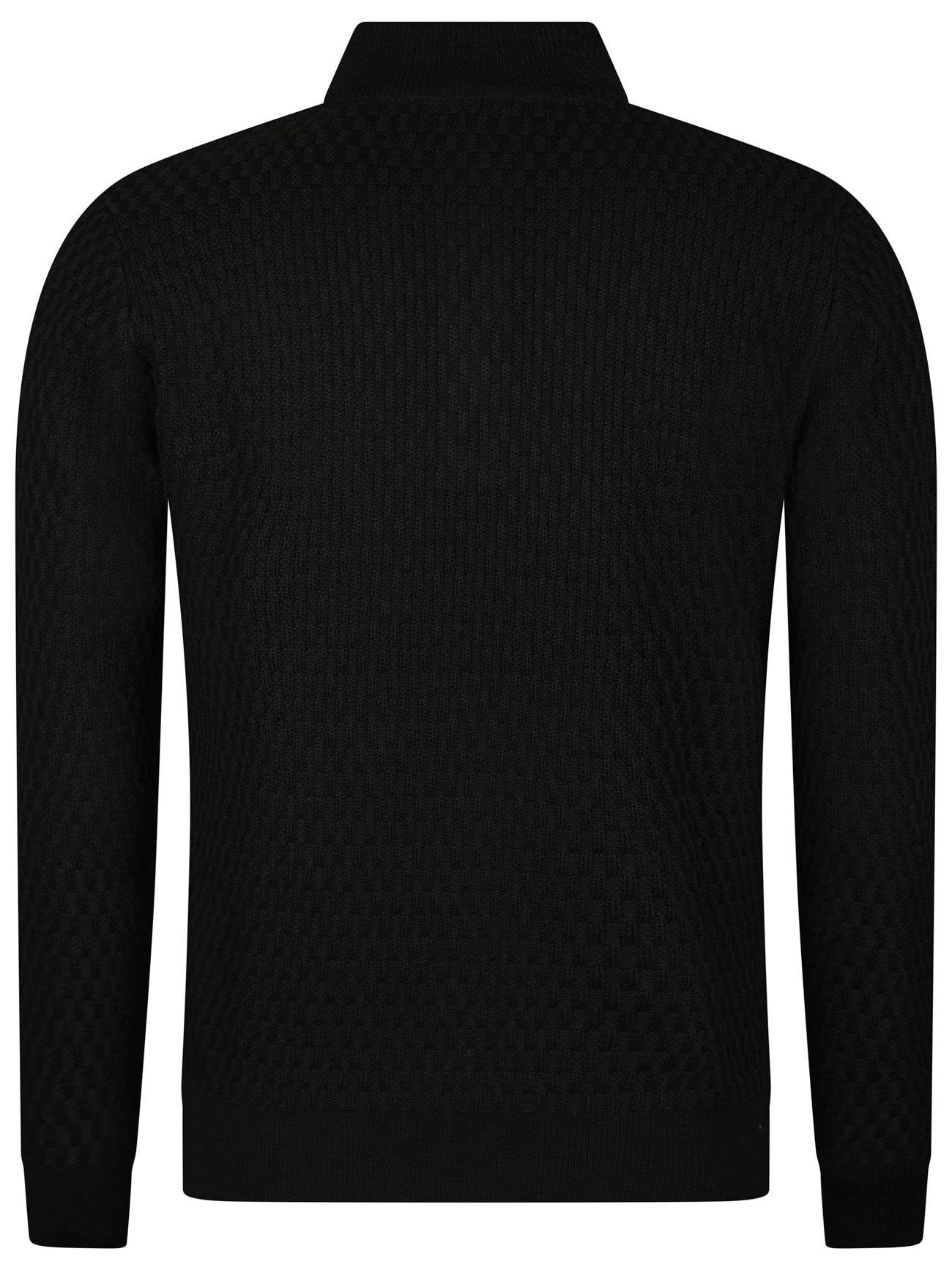 Load image into Gallery viewer, Remus 1/4 Zip Waffle Knit Black
