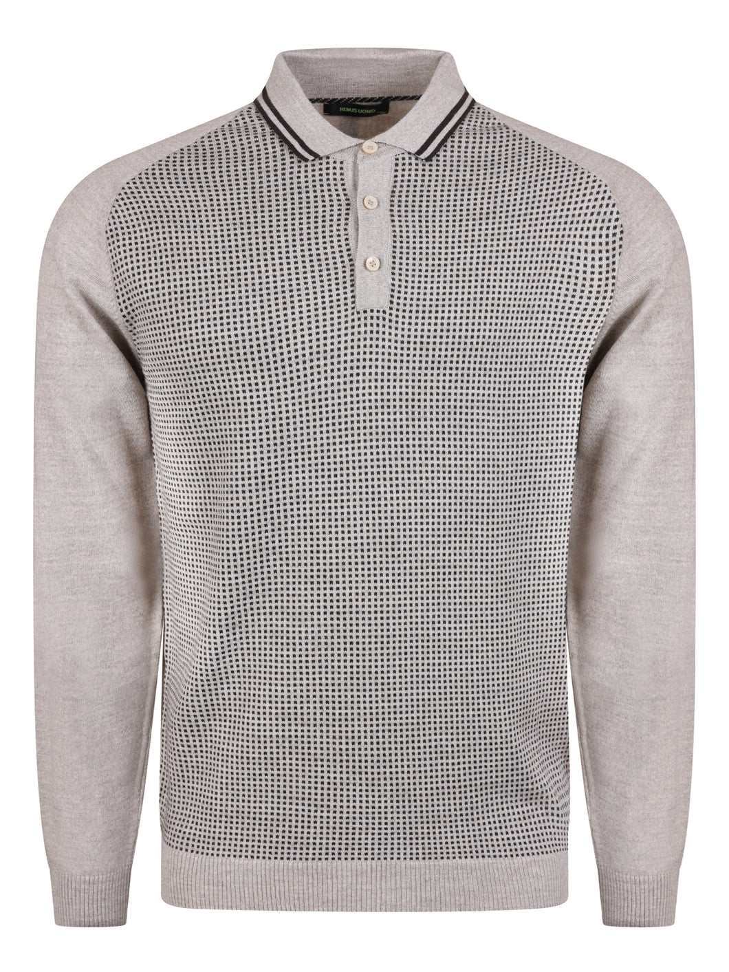 Remus Jacquard Polo Oatmeal